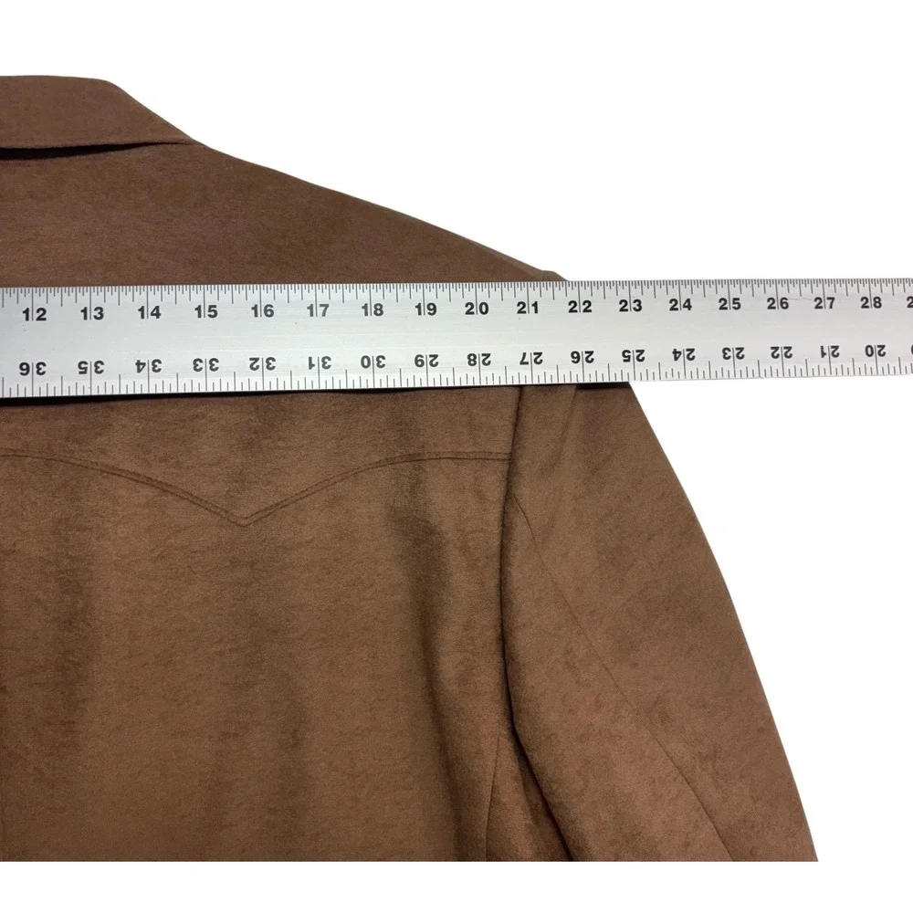 vtg Pagano West 50L Brown Western Moleskin Blazer Jacket Sport Coat Faux Suede